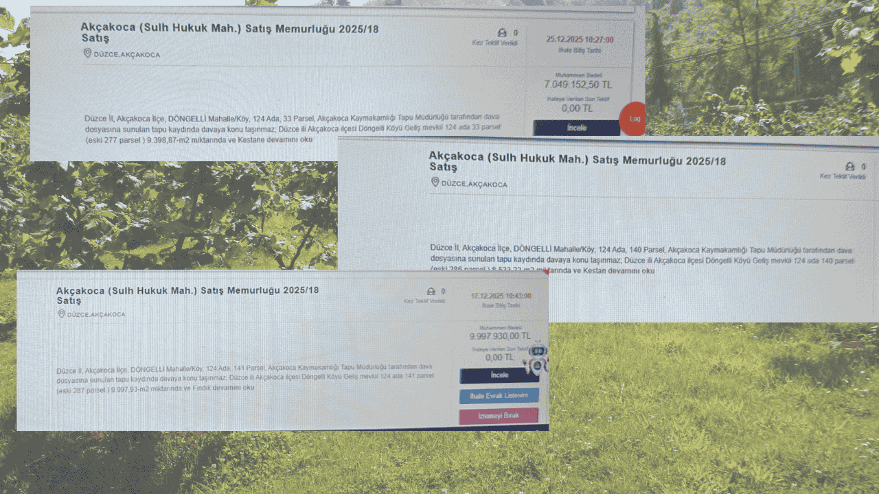  Akçakoca Döngelli’de Değerli Tarla Açık İhalede Satışta!